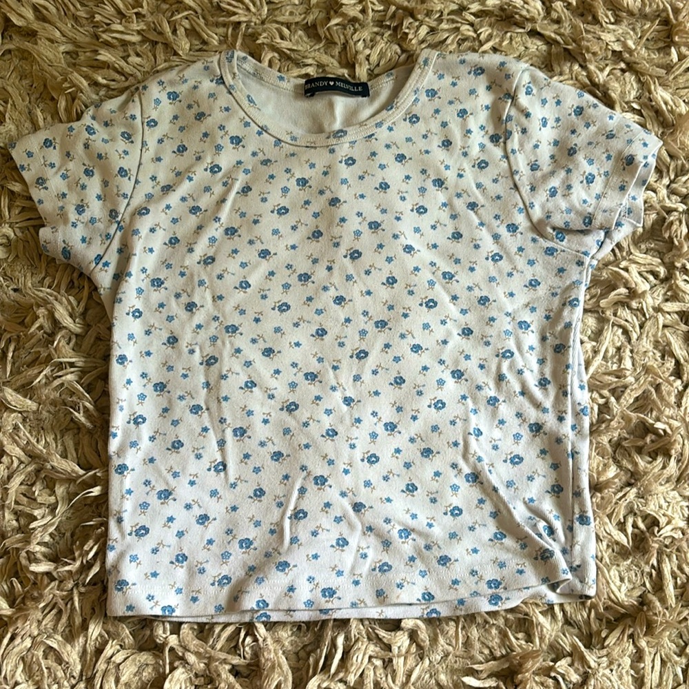 Cute floral cropped tee Brandy Melville